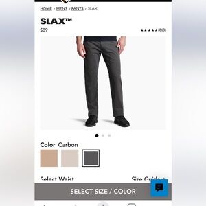 KUHL Men's Gray Pants Slax 32” Inseam